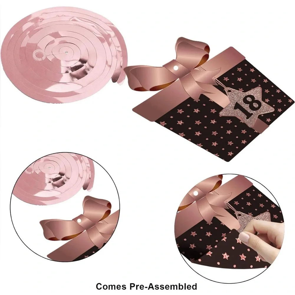 Rose Gold 18th Birthday Party Decoration Set Princess Tiara Crown & Sash NEW